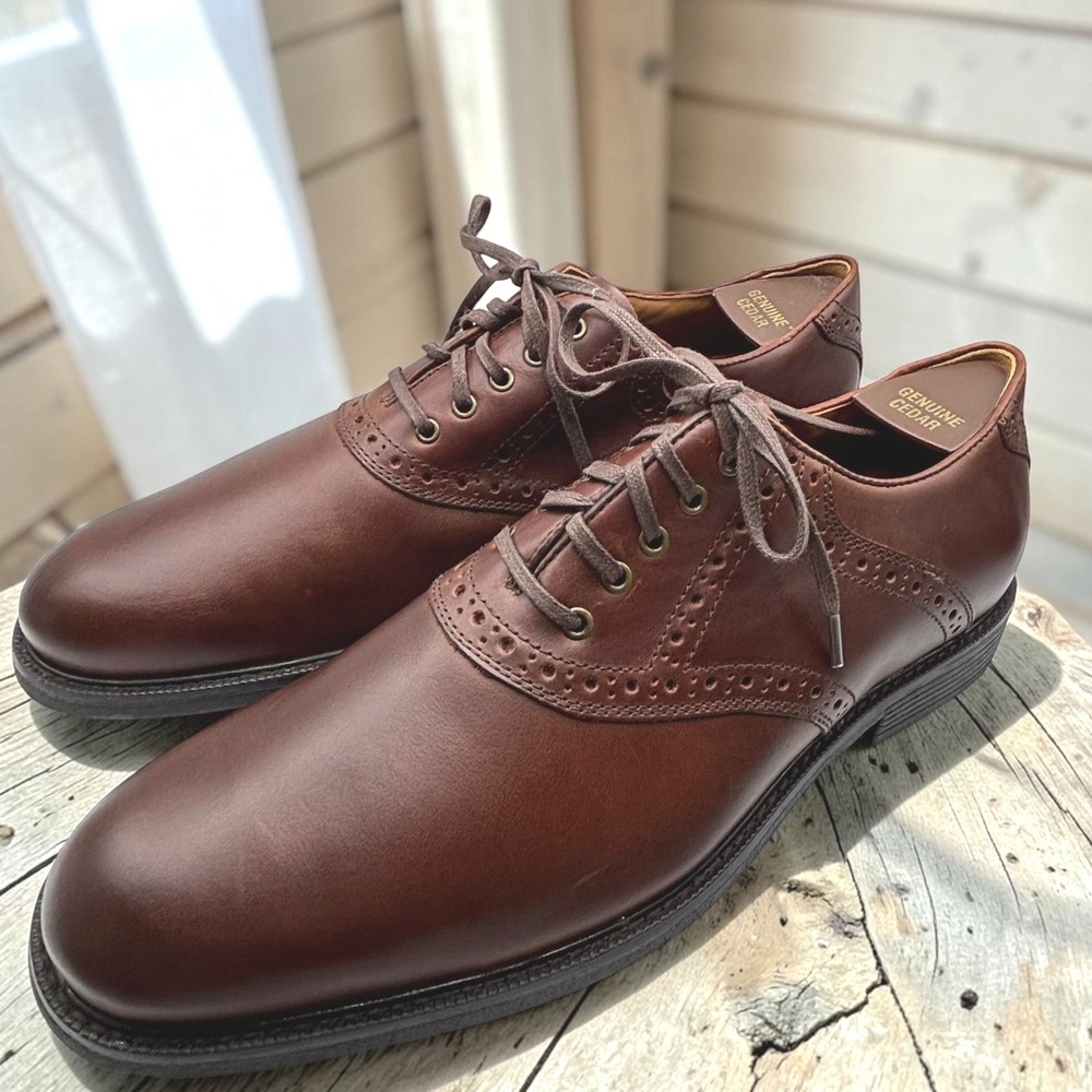 Brogue Oxford Johnston & Murphy 10.5 Brown Sheepskin Waterproof XC4 Saddle Shoes